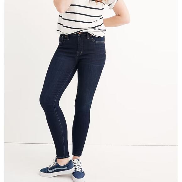 Madewell Mid Rise Skinny Jeans Larkspur Wash TENCEL Denim Cooler Weather - Picture 1 of 10